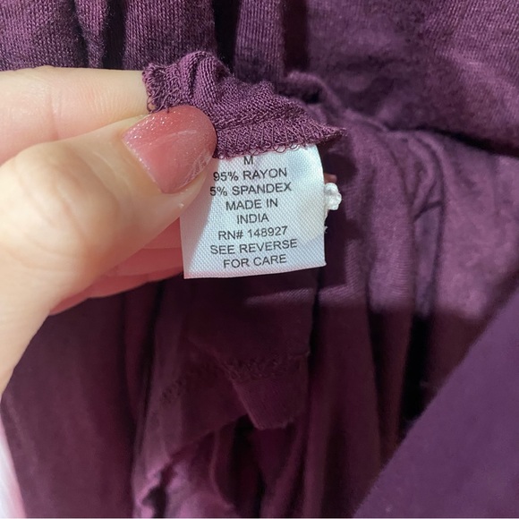 GLITZ Women’s Soft Long Sleeve Deep V-Neck Top Shirt - purple, size M - Picture 4 of 4